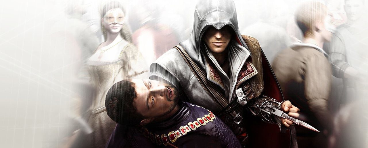 Key art for Assassin's Creed II featuring Ezio Auditore