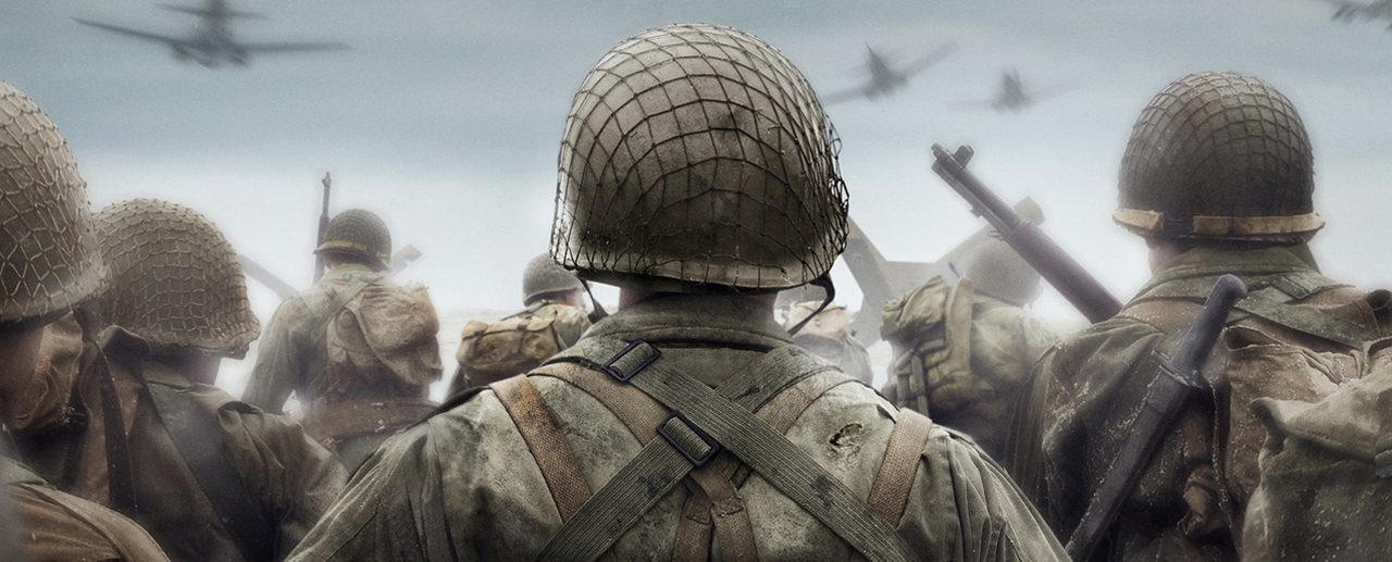 Key art for Call of Duty: WWII showing soldiers in Europe