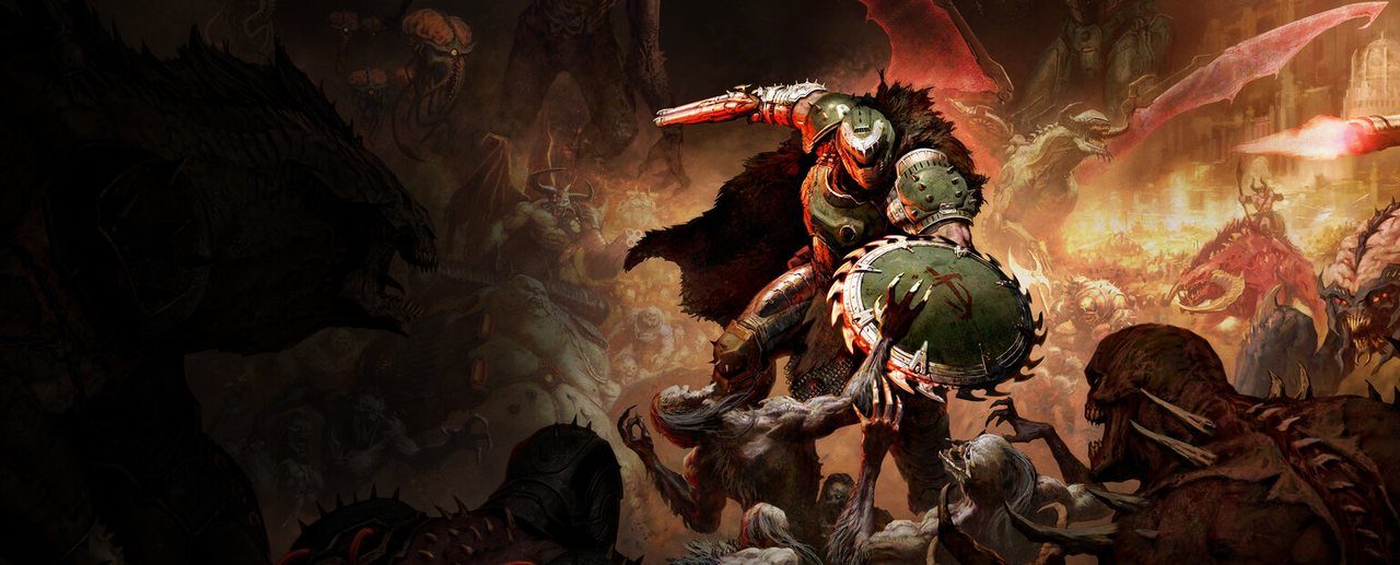 Key art for Doom: The Dark Ages showing the Doom Slayer