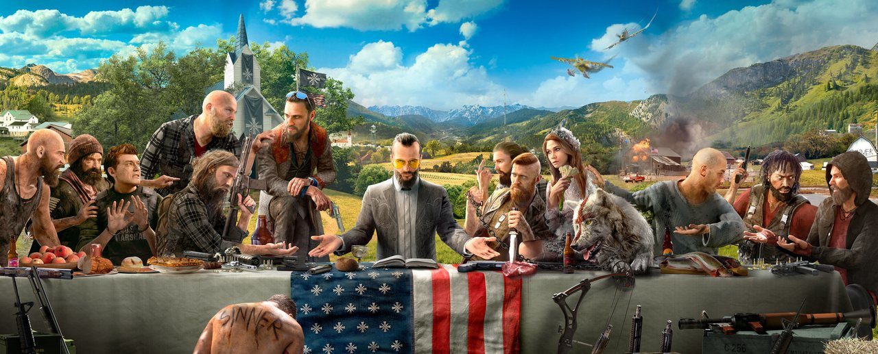 Key art for Far Cry 5 set in Hope County, Montana