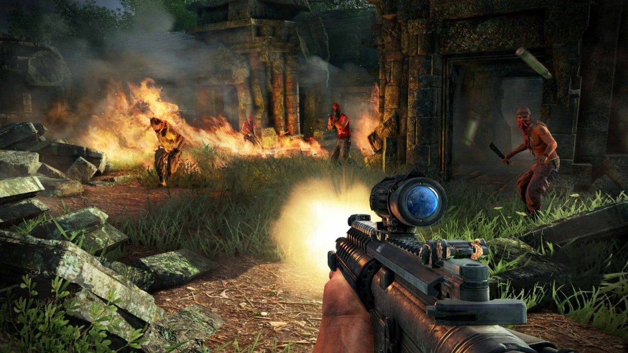 Open-world jungle scene on the Rook Islands in Far Cry 3