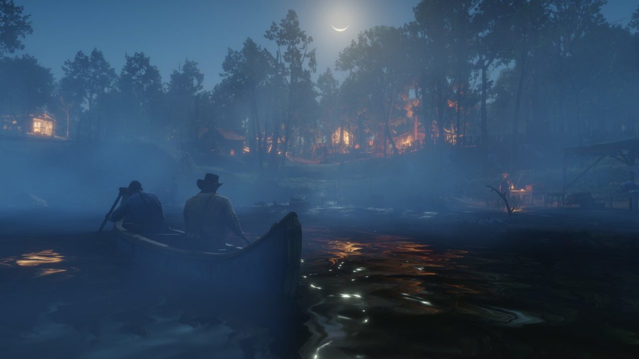 Arthur Morgan riding through open countryside in Red Dead Redemption 2
